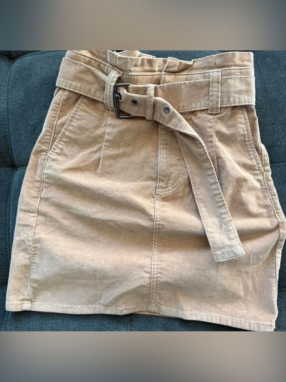 Express Beige Corduroy Skirt